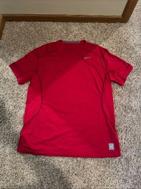 Nike Red Performance T-Shirt with Swoosh